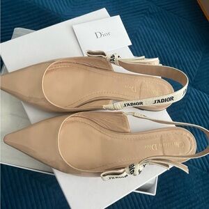 Dior Slingback flat shoes nude color sz 40